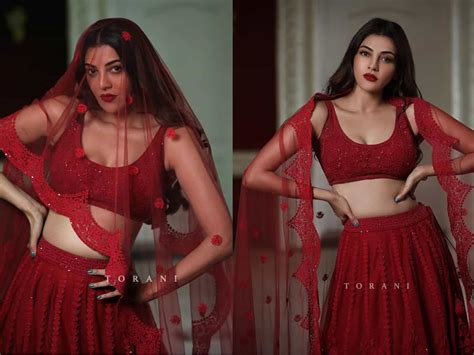 Pic Talk Kajal Looks Alluring In Red