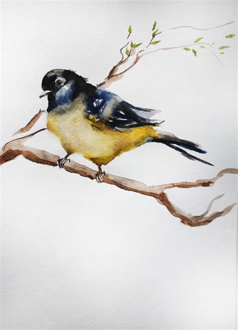 Print Of Watercolor Painting Bird On A Branch T For Her