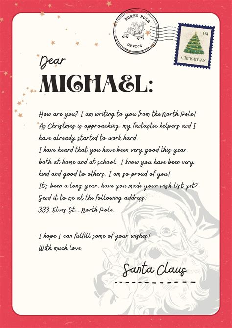 Editable Letter From Santa Template Official Santa Letter Diy Santa