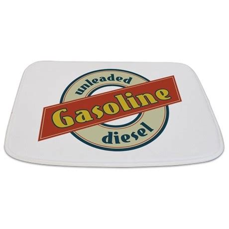 Regular gas gives off lower emissions but leads to the engine running a bit louder; Unleaded Gasoline diesel Bathmat by CONCORD23