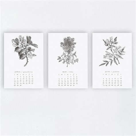 Vintage Botanical Desktop Calendar 2023 Calendar 2023 Etsy