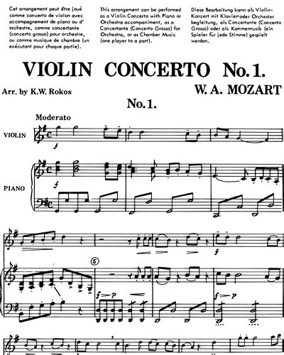 Violin Concerto No 1 In G 1st Position Sheet Music By Wolfgang Amadeus Mozart Nkoda