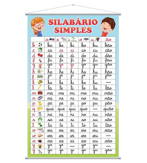 Banner Silabário Simples Letra Cursiva Material Pedagógico Elo7