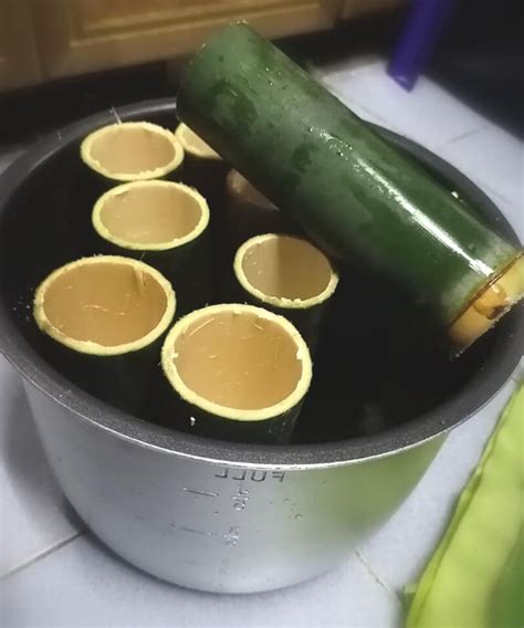 Panaskan dengan tekanan tinggi selama 3 menit. Rozaini Masak Lemang Guna Pressure Cooker. Guna Buluh ...