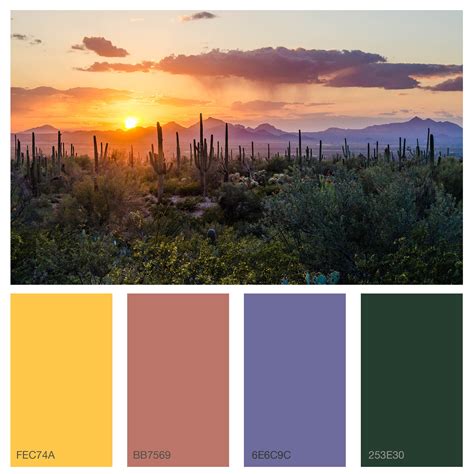 Desert Sunset Color Palette Photo Print Wall Art Etsy