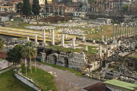 Ancient Old Ruins Of Agora In Smyrna Izmir Turkey Stock Photo