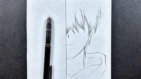 Easy Anime Sketch How To Draw Anime Boy Half Face Step By Step
