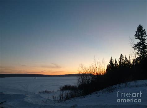 Winter Sunset Whitefish Lake Photograph By Art Studio Fine Art America