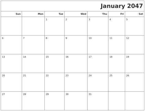 November 2046 Month Calendar