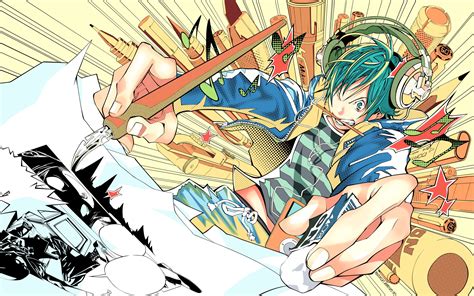 Wallpaper Ilustrasi Anime Bakuman Gambar Kartun Headphone
