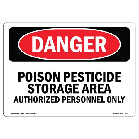 Osha Danger Sign Poison Pesticide Storage Area Choose From
