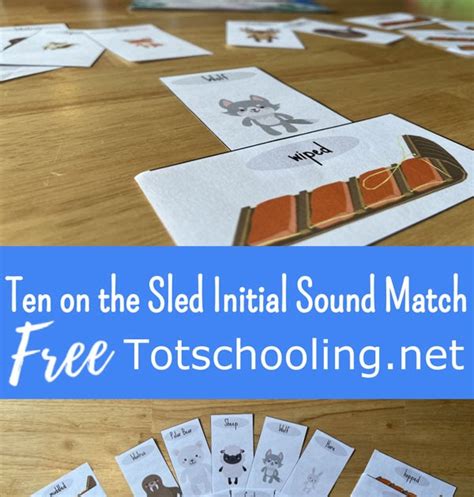 Ten On The Sled Book Activity Initial Soundalliteration Match