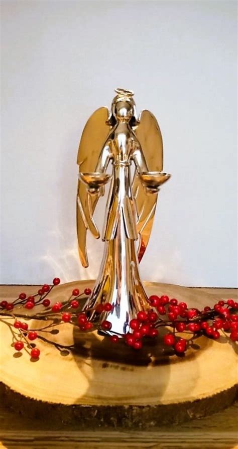 Vintage Silver Angel Candle Holder Metal Christmas Angel Etsy