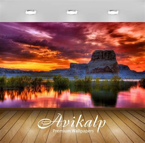 Avikalp Exclusive Awi2385 Arizona Sunset Scenery Lake Rocky Mountains