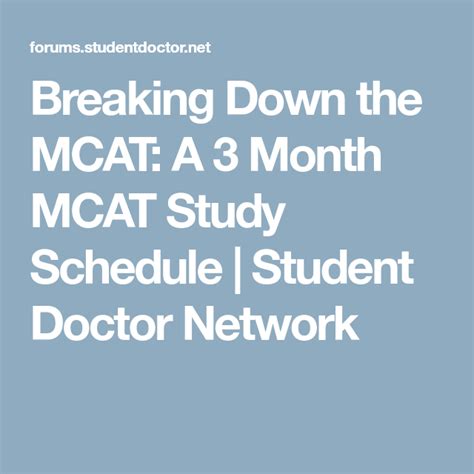 Po box 5213, evanston, il we are now offering telehealth therapy sessions. Breaking Down the MCAT: A 3 Month MCAT Study Schedule ...