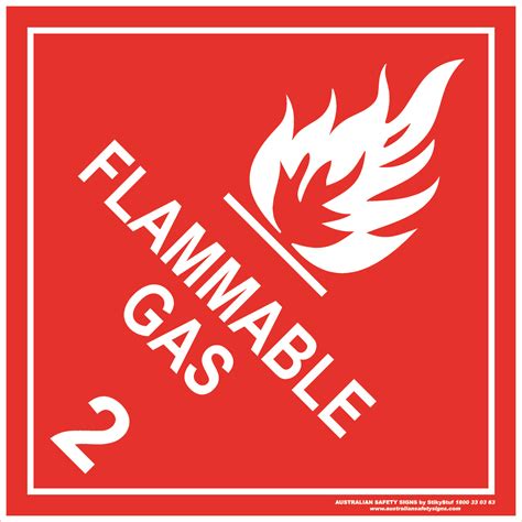 Class 2 Flammable Gas White Discount Safety Signs New Zealand