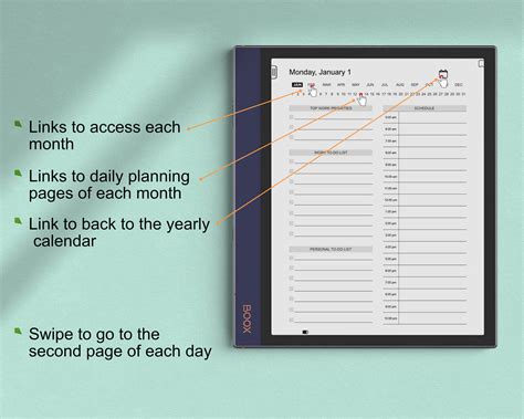 Boox Note Templates 2024 2025 Daily Work Plannerproductivity Organizer