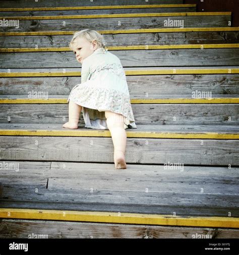 Child Climbing Stairs Stock Photo Alamy