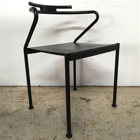 View of modern empty dental surgery. Set of Four Post Modern Black Leather Dining Chairs by ...