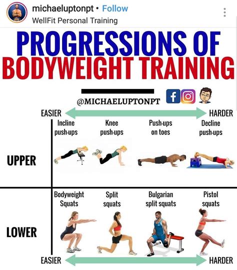 Progression Check For Upper Body Weight And Lower Body Weight Training