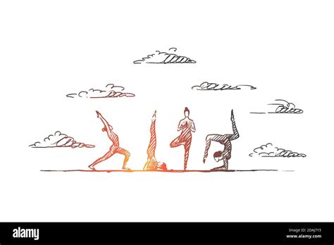 Yoga Concept Hand Drawn Isolated Vector Stock Vector Image And Art Alamy