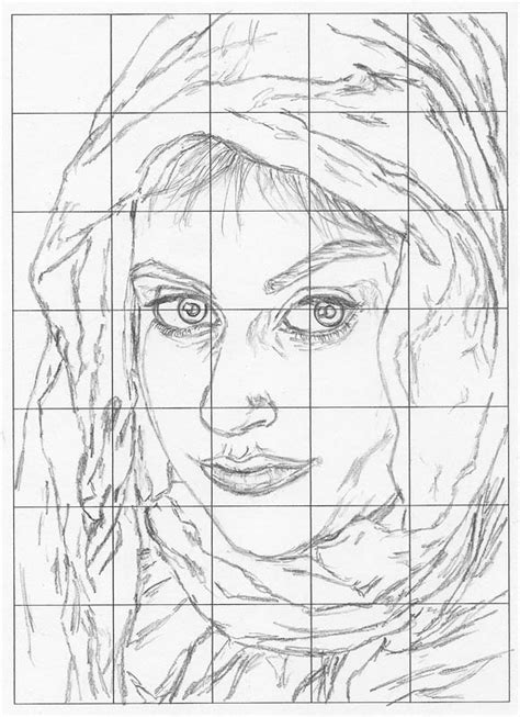 How To Draw Face Outline Using Grid Method Drawing Us