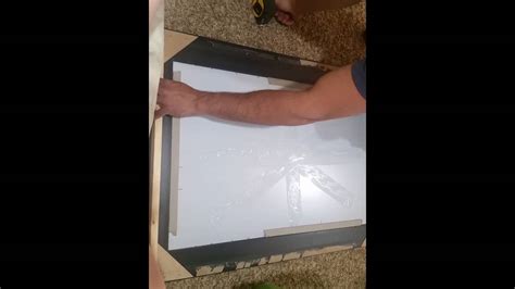 Make sure it's even on all sides before glueing. DIY Backlit Mirror 1 - YouTube