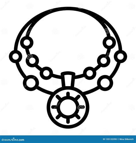 Luxury Necklace Icon Outline Style Stock Vector Illustration Of