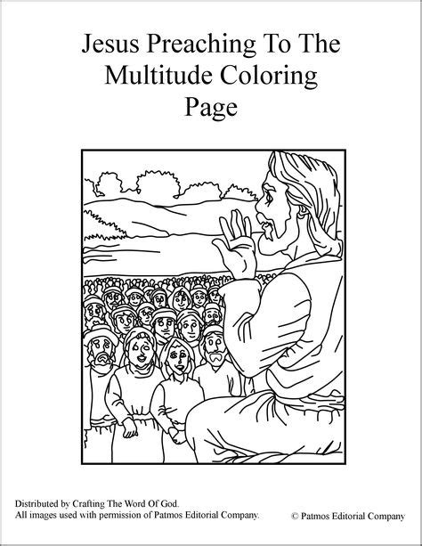 Jesus Preaching To The Multitude Coloring Page Coloring Pages Are A