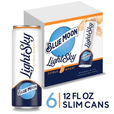 Blue Moon Ale Light Sky Citrus Wheat Beer 6 Cans 12 Fl Oz King Soopers
