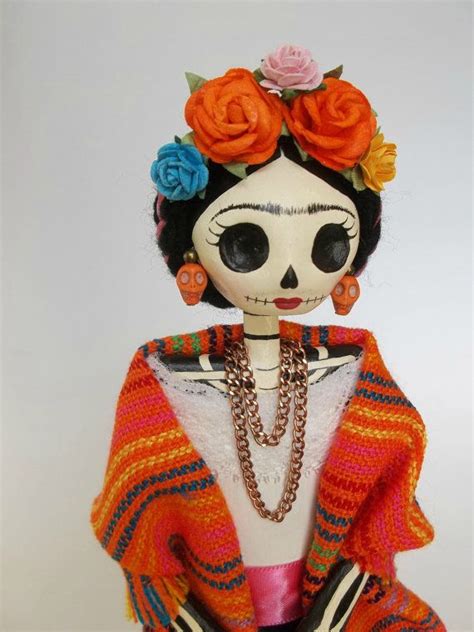 Reserved Listing Yann Huet Frida Kahlo Catrina Doll Mexican Paper