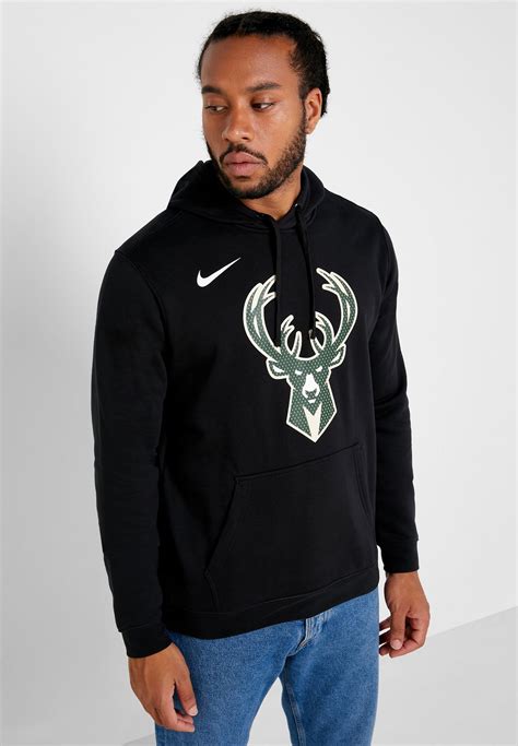 Buy Nike Black Milwaukee Bucks Club Fleece Hoodie For Men In Mena