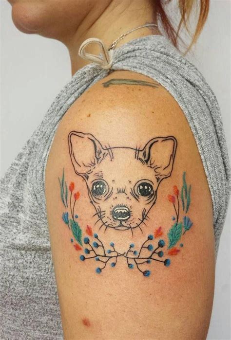 Chihuahua Tattoo By Aline Wata Uniquedogtattoos Chihuahua Tattoo