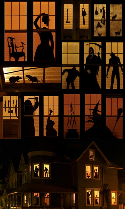 Very Cool Creepy Halloween Window Silhouettes Pinpoint