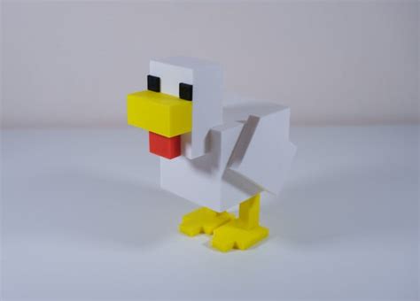 Minecraft Chicken Figure Snap Together Pieces Etsy