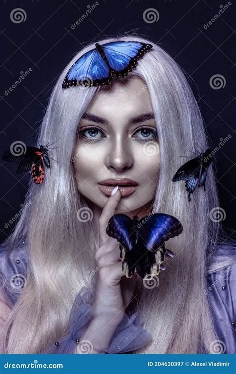 Beautiful Woman With Butterflies Portrait Portrait Beauty Portrait