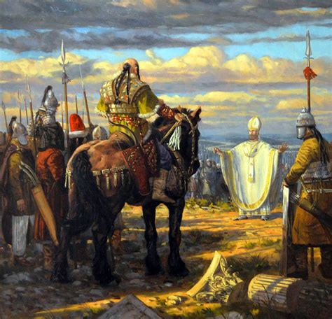 The Meeting Between Pope Leo The Great And Attila The Hun Outside Rome