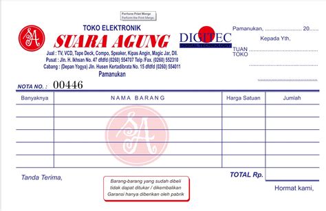 Contoh Nota Pembelian Komputer | Ruang Ilmu