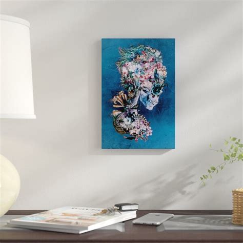 East Urban Home Floral Skull Rp By Riza Peker Wrapped Canvas Gallery