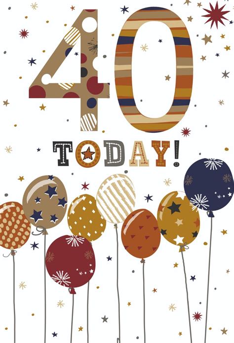 Featuring a road sign with elderly people outlined, the sign reads 'old person crossing name is 40.' help them turn fabulous 40 with an amazing card they'll love from our range or personalised 40th birthday cards! 40th Birthday Cards For Him - 40 TODAY - BALLOONS Birthday ...
