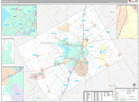 Mclennan County Tx Wall Map Premium Style By Marketmaps Mapsales