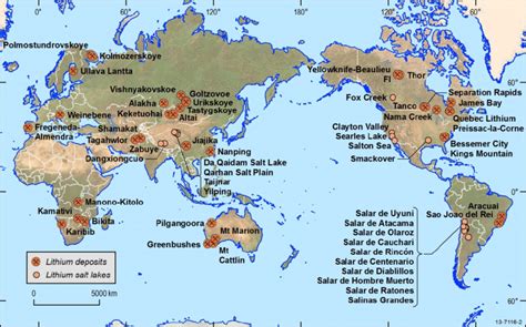4 World Map Showing The Distribution Of Hard Rock Lithium Mines Dark