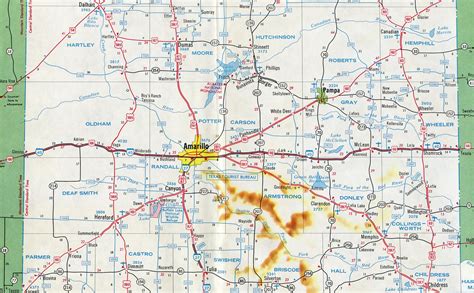 Interstate 40 Aaroads Texas Highways Map Of I 40 In
