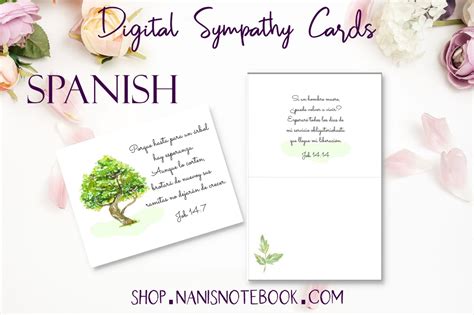 Spanish Jw Sympathy Cards Collection 1 Nanis Notebook Shop