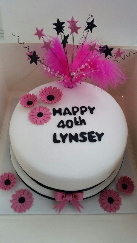 Hot Pink And Black 40th Birthday Cake Birthday Cake 40th Birthday