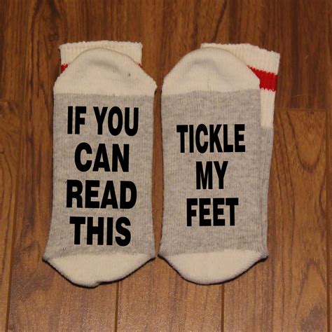 If You Can Read This Tickle My Feet Word Socks Funny Etsy
