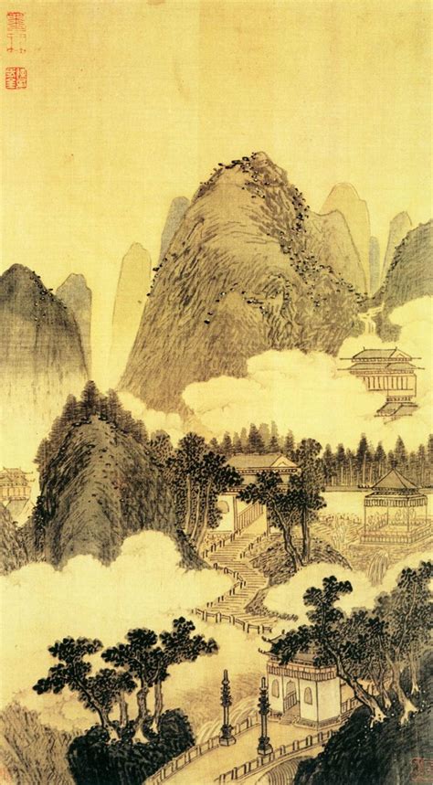 Shen Zhou沈周 两江名胜图 杭州下天竺寺图 上博藏 Chinese Landscape Painting Chinese