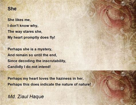She Poem By Md Ziaul Haque Poem Hunter