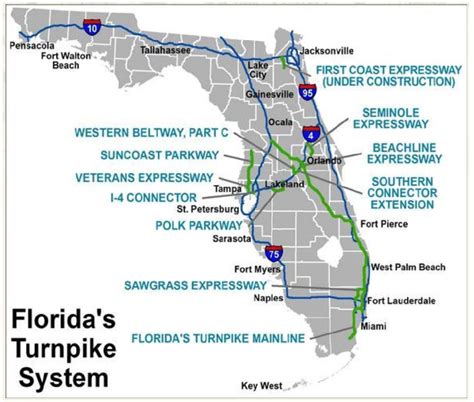 Printable Florida Toll Roads Map