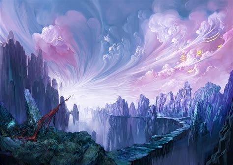 Fantastic World Clouds Fantasy Magic Magical Landscape Wallpaper